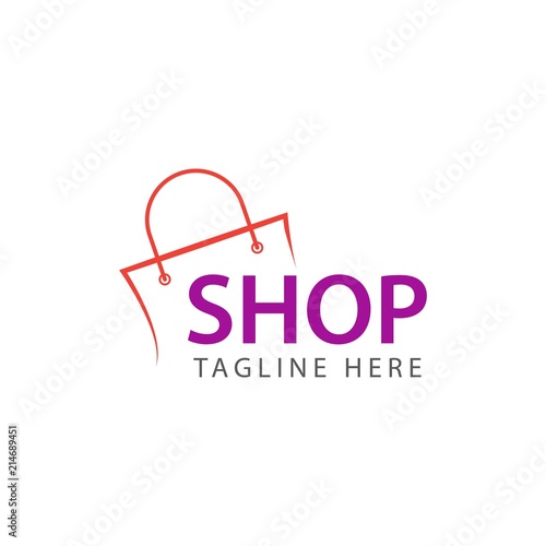 Shop Logo Vector Template Design Illustration