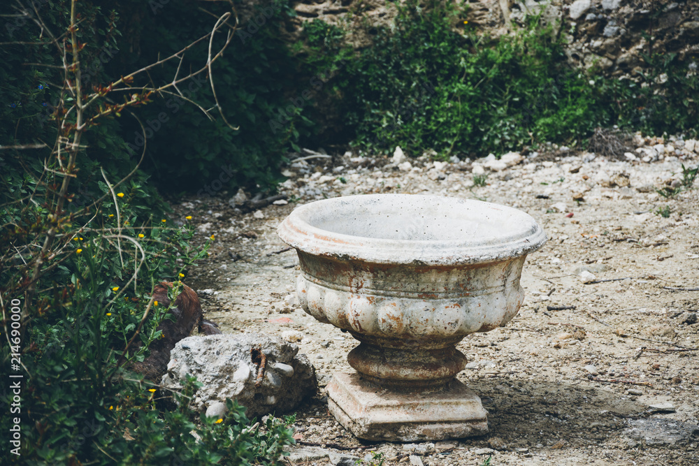 Side, Turkey. Mediterranean paradise. Turkish riviera. Ruins on the beach. Ancient Greek City.Antalya Province. Pamphylia.Antique vase. Side, Turkey. Mediterranean paradise. Turkish riviera. Ruins on the beach. Ancient Greek City.Antalya Province. Pamphylia.Antique vase.