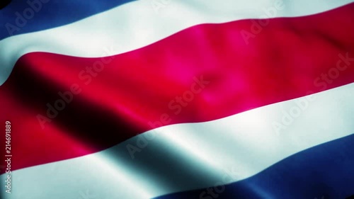 Waving Flag of Costa Rica