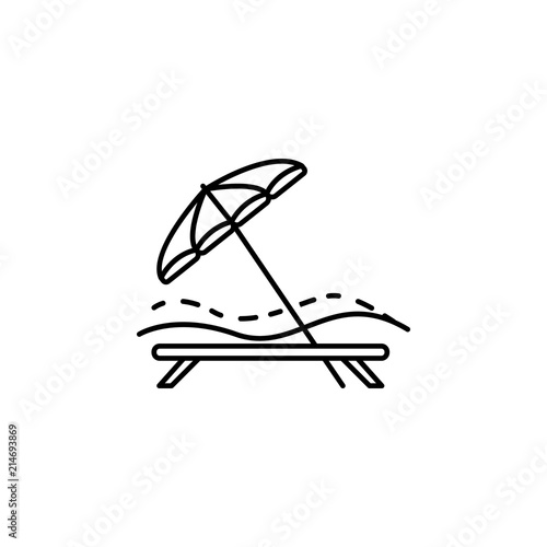 chaise longue and umbrella dusk style icon. Element of travel icon for mobile concept and web apps. Thin line chaise longue and umbrella dusk style icon can be used for web