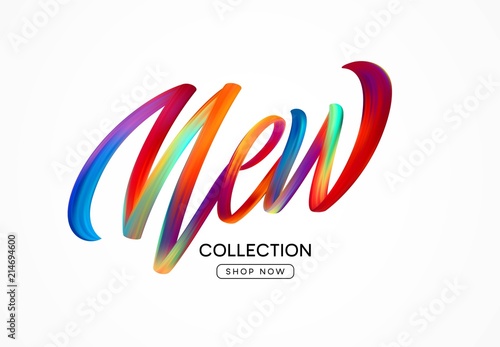 Calligraphy New collection. Colorful modern flow lettering. Vector illustration