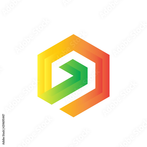 Hexagon logo template color