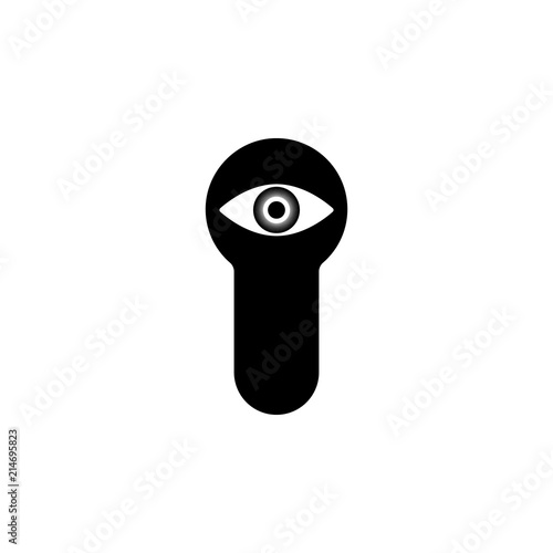eye in the keyhole icon. Element of detective icon for mobile concept and web apps. Glyph eye in the keyhole icon can be used for web and mobile