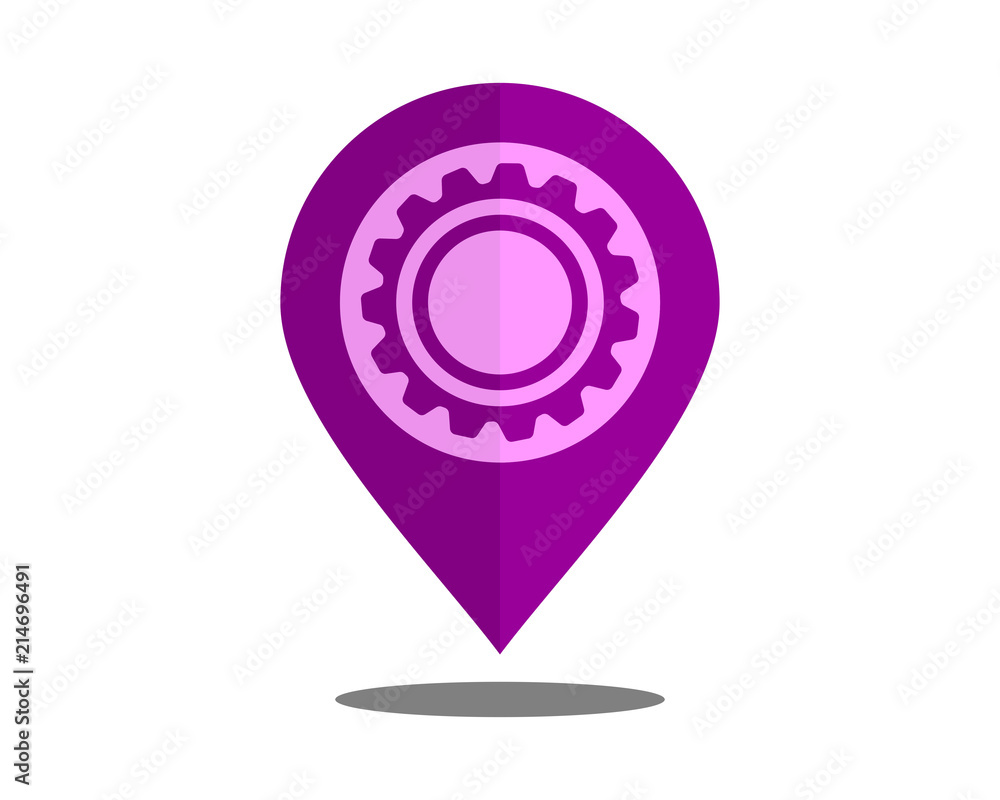 gear marker pin path image vector icon logo gear marker pin path image vector icon logo