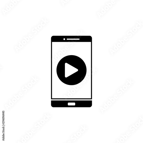 player in phone icon. Element of web icon for mobile concept and web apps. Glyph player in phone icon can be used for web and mobile