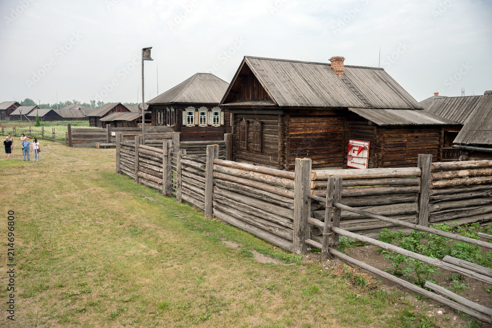 Village street in the exposition of the the historical and ethnographic open-air museum-reserve 