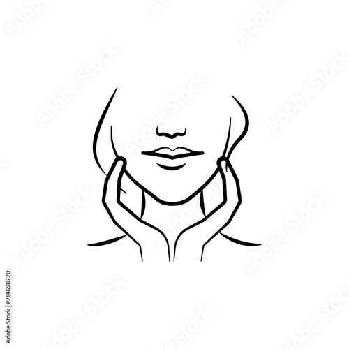 face massage icon. Element of anti aging icon for mobile concept and web apps. Thin line face massage icon can be used for web and mobile