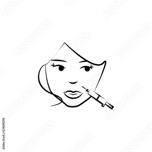 Botox on the lips icon. Element of anti aging icon for mobile concept and web apps. Thin line Botox on the lips icon can be used for web and mobile