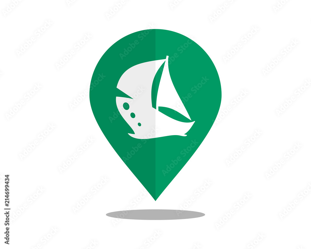 sail vehicle marker pin path image vector icon logo sail vehicle marker pin path image vector icon logo