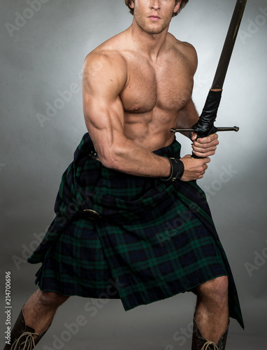 Highlander Man in Kilt photo