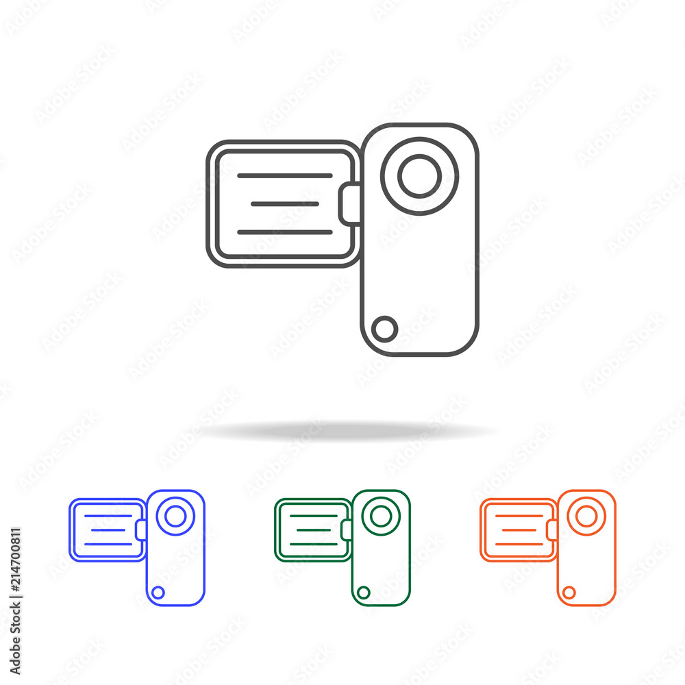 Obraz premium Handy Cam line icon. Elements of journey in multi colored icons. Premium quality graphic design icon. Simple icon for websites, web design, mobile app, info graphics