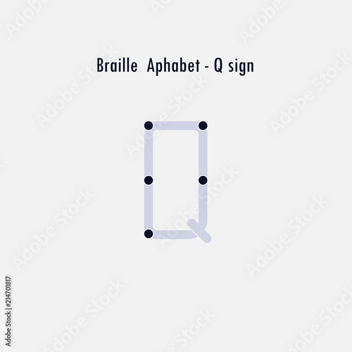Creative english version of Braille alphabet design element.Braille alphabet letters.Classic emblem.Elegant dynamic alphabet letters.Flat web design icon.Vector illustration.