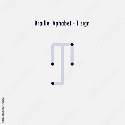 Creative english version of Braille alphabet design element.Braille alphabet letters.Classic emblem.Elegant dynamic alphabet letters.Flat web design icon.Vector illustration.