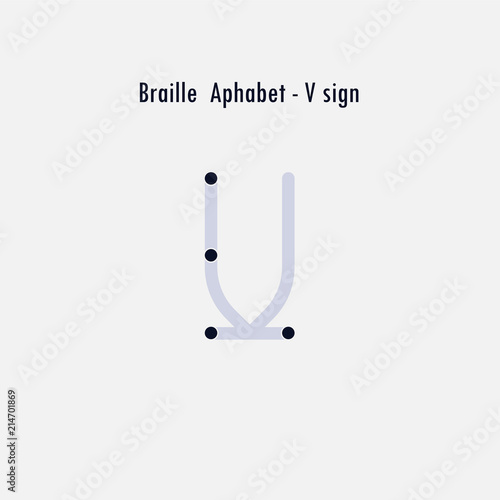 Creative english version of Braille alphabet design element.Braille alphabet letters.Classic emblem.Elegant dynamic alphabet letters.Flat web design icon.Vector illustration.