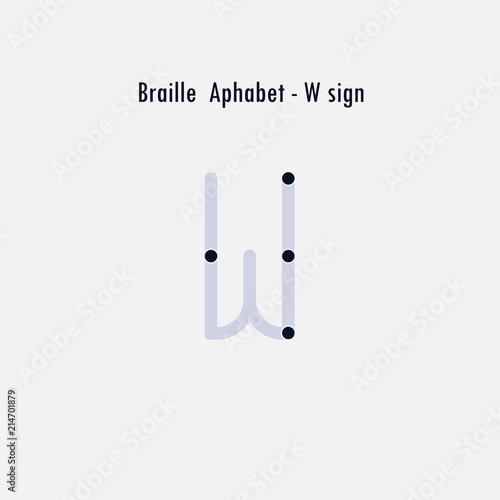 Creative english version of Braille alphabet design element.Braille alphabet letters.Classic emblem.Elegant dynamic alphabet letters.Flat web design icon.Vector illustration.