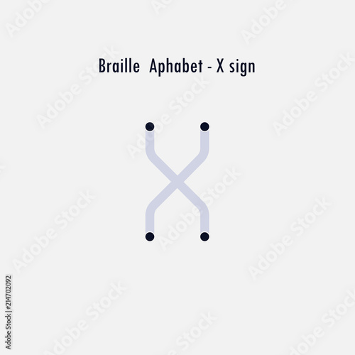 Creative english version of Braille alphabet design element.Braille alphabet letters.Classic emblem.Elegant dynamic alphabet letters.Flat web design icon.Vector illustration.