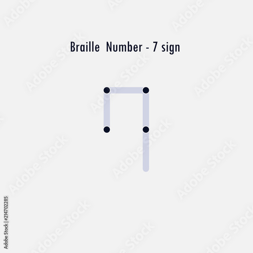 Creative english version of Braille number design element.Braille numbers.Alphabet letters.Classic emblem.Elegant dynamic alphabet letters.Flat web design icon.Vector illustration.