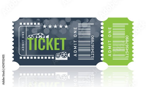 Cinema ticket sample template design. Trendy Vector.