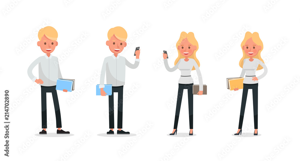 Set of Businessman and Businesswoman character vector design. no44 Set of Businessman and Businesswoman character vector design. no44