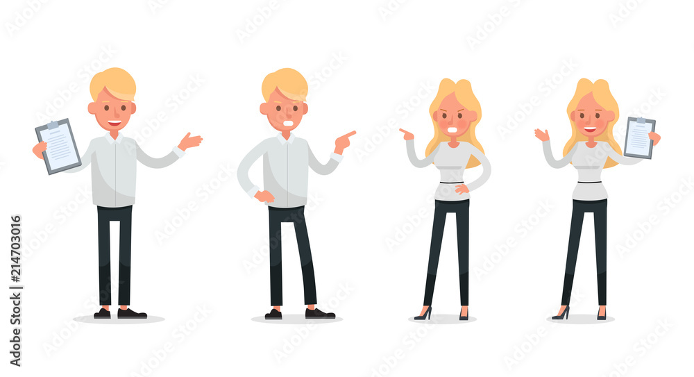 Set of Businessman and Businesswoman character vector design. no50
