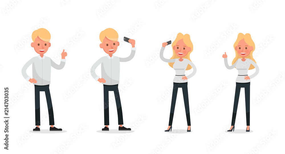 Set of Businessman and Businesswoman character vector design. no51