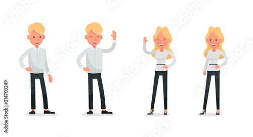 Set of Businessman and Businesswoman character vector design. no55