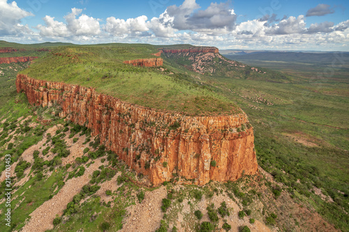 Aerial view of the iconic cliffs and high plateau of the Cockburn Range, El Questro Station, Kimberley, Australia. photo