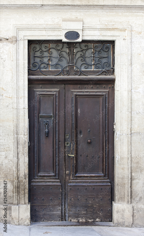 The ancient wooden door in Spain