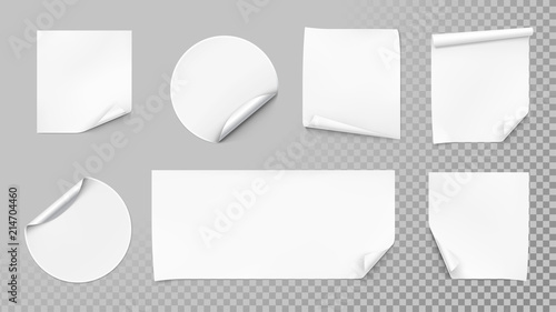Set of curled stickers. Vector illustration. EPS10.