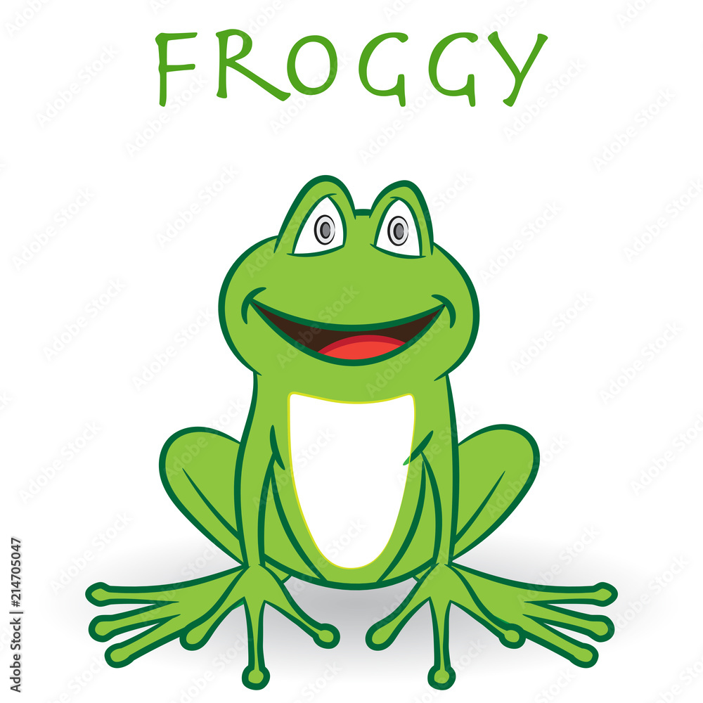 Green smily frog, isolated on white background - Cartoon Vector Illustration Green smily frog, isolated on white background - Cartoon Vector Illustration