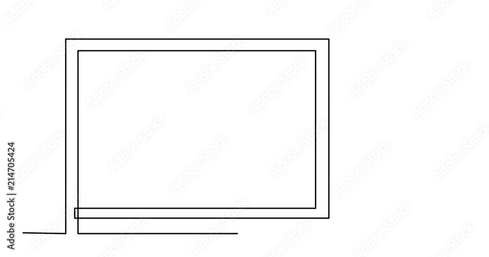 Animation of continuous line drawing of business presentation - business woman trainer pointing at screen Animation of continuous line drawing of business presentation - business woman trainer pointing at screen