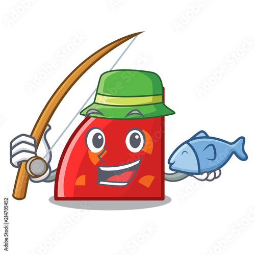 Fishing quadrant mascot cartoon style