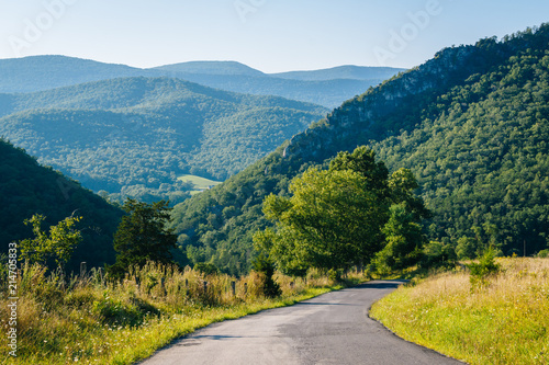 Photography A road and view of mountains in the rural Potomac Highlands of West Virginia