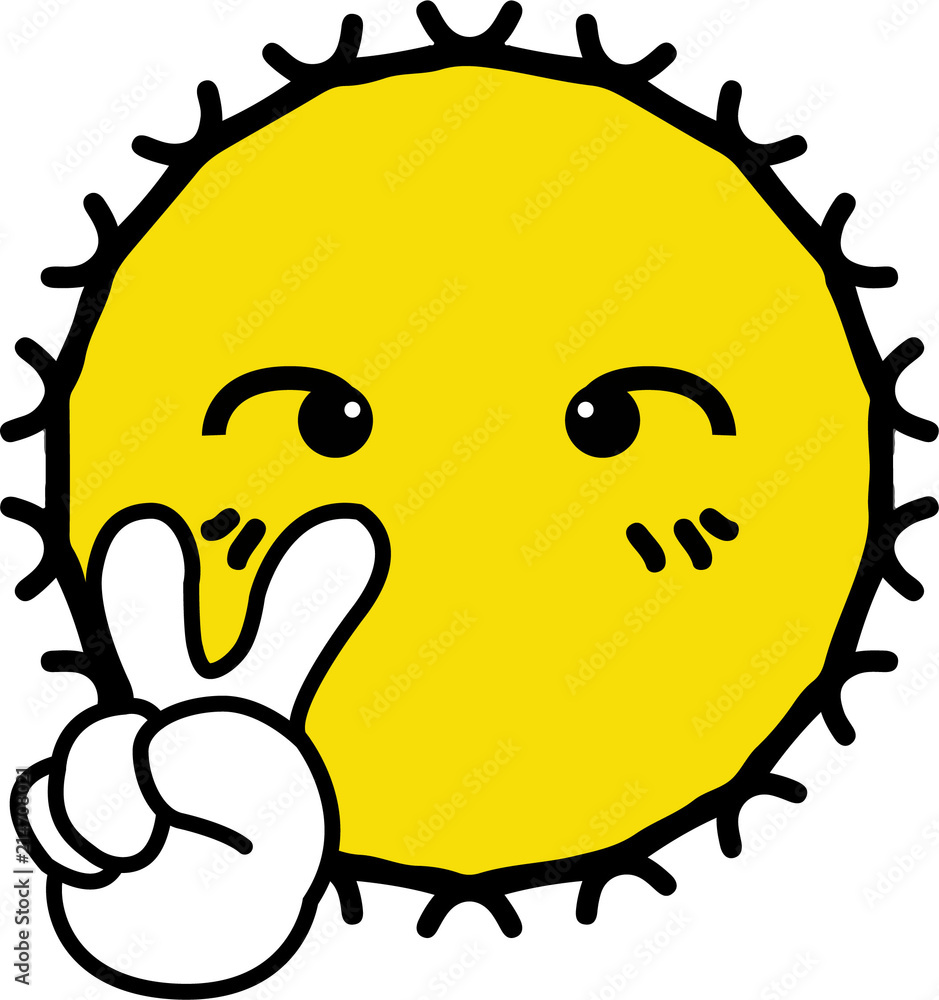 Cheerful shining yellow sun cartoon
