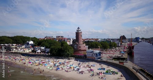 Drone shot of polish coast near to Baltic Sea