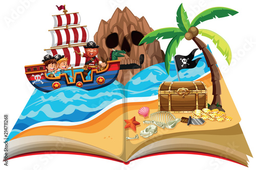 A pop up book pirate theme