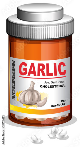 Container of aged garlic extract