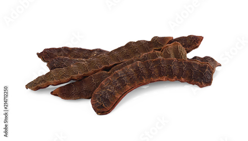 Soap Bobs, Acacia Concinna on white background.