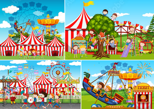 A set of carnival fun fair