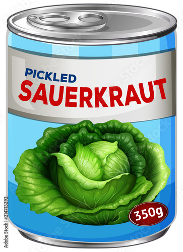 Can of pickled sauerkraut