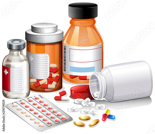 A set of medicine and prescription