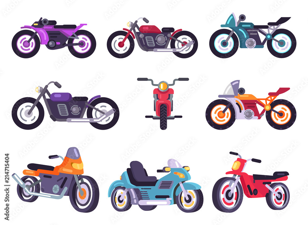 Motorbikes Classical Collection Vector Illustration