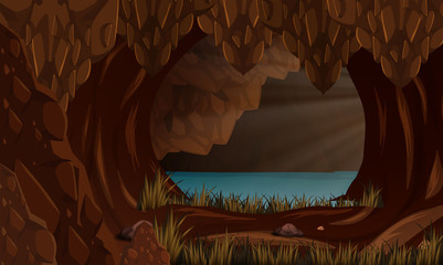 Keuken achterwand Bruin A beautiful cave landscape  © blueringmedia