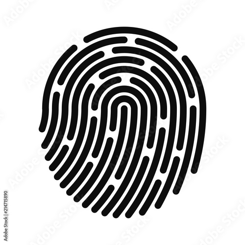 Fingerprint icon. Fingerprint identification system. Digital and cyber security, biometric authorization