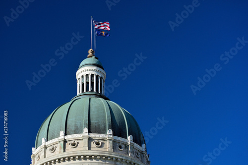 Indiana Statehouse Capitol Building Dome on a Sunny Day photo