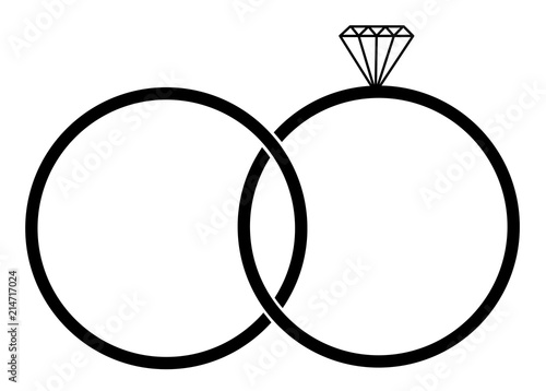 wedding rings icon. Element of life married people vector eps 10