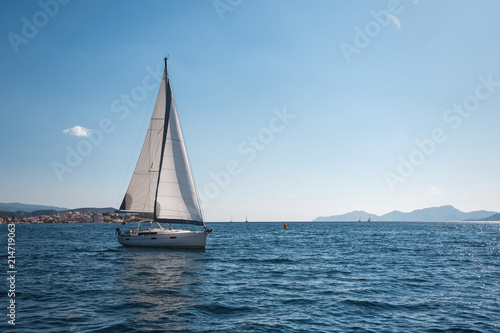 Luxury yachts in the regatta. Racing on a boats of the Sea. © De Visu