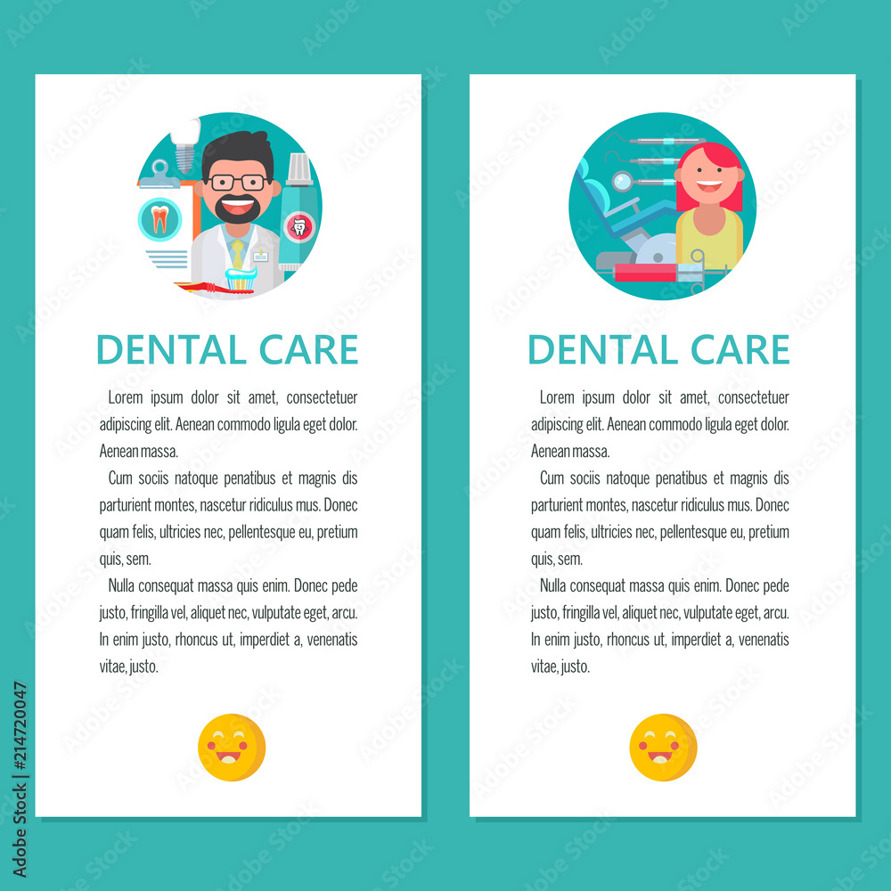 Obraz premium Dental care. Vector illustration in flat style.