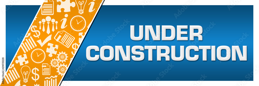 Under Construction Orange Business Element Blue Left Side 