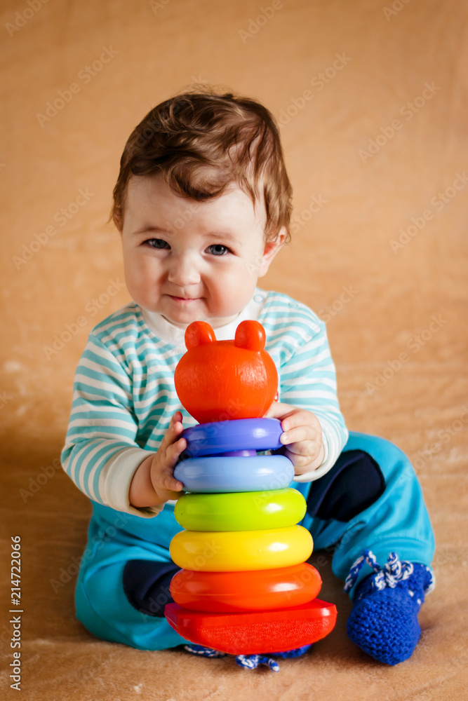 a beautiful little baby with blue eyes